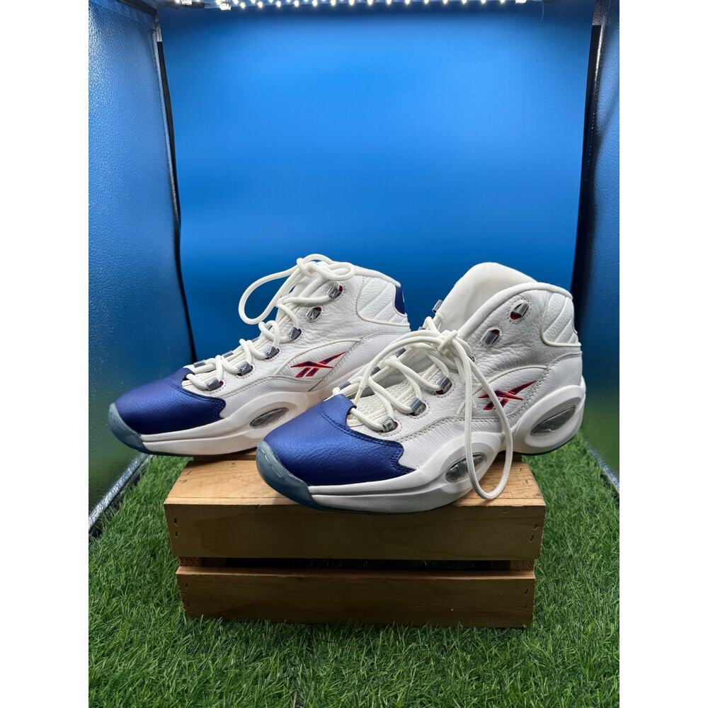 Reebok Question Mid Blue Toe Allen Iverson - White Blue - GX0227 - Men’s Size 12